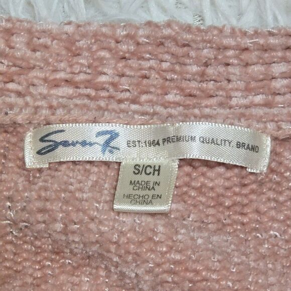 Seven7 Chenille Open Cardigan Sweater Sz SMALL Soft Cozy Pastel Cottagecore - Picture 3 of 8